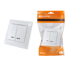 Выключатель 2 кл. с подсветкой 10А белый "Лама"