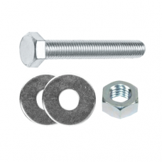 Болт М8х60 мм шестигр. с гайкой и шайбами (2 шт в зип-локе)