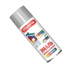 Краска-эмаль аэроз. универс. серебряный хром 9006 STARFIX 520 мл