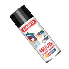 Краска-эмаль аэроз. универс. черный глянец 9017 STARFIX 520 мл