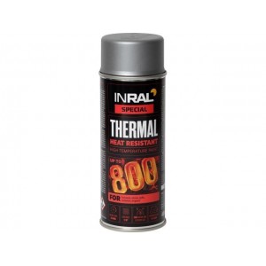 Эмаль аэрозольная термостойкая силиконовая алюминиевый 9006 INRAL Thermal Enamel 400 мл