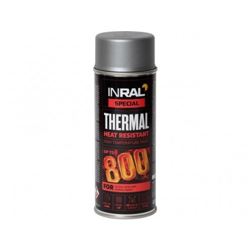 Эмаль аэрозольная термостойкая силиконовая алюминиевый 9006 INRAL Thermal Enamel 400 мл